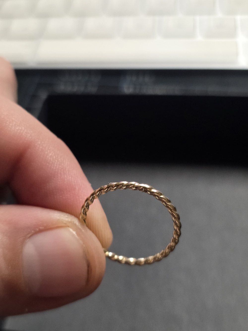 Classic 10K Gold Twisted Rope Stackable Ring - Picture 5 of 7